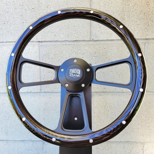 Black billet steering - black,