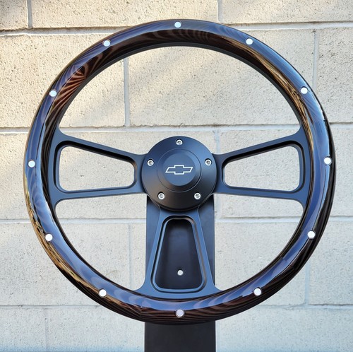 Black billet steering - black,
