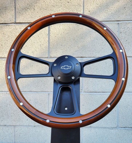 Black billet steering - black,