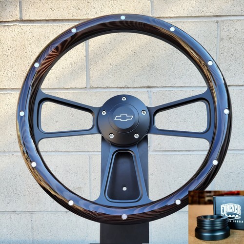Black billet steering - billet,