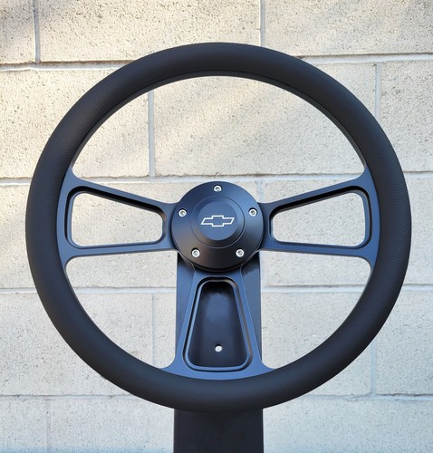Black billet steering - 14",